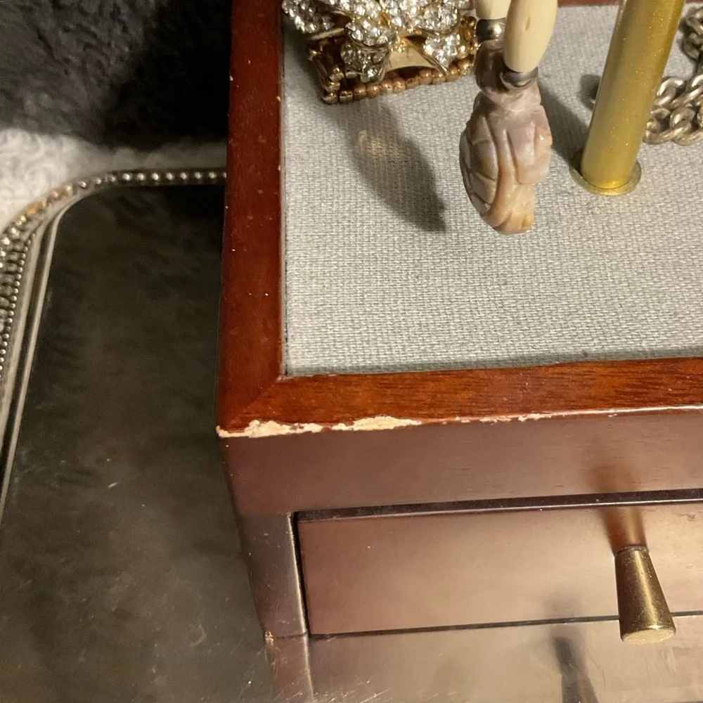 Wooden and Metal Jewelry Stand